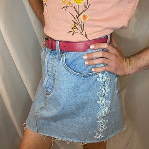 Levi strauss embroidered denim skirt